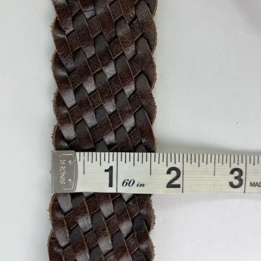 Michael Kors Brown Leather Braided Belt‎